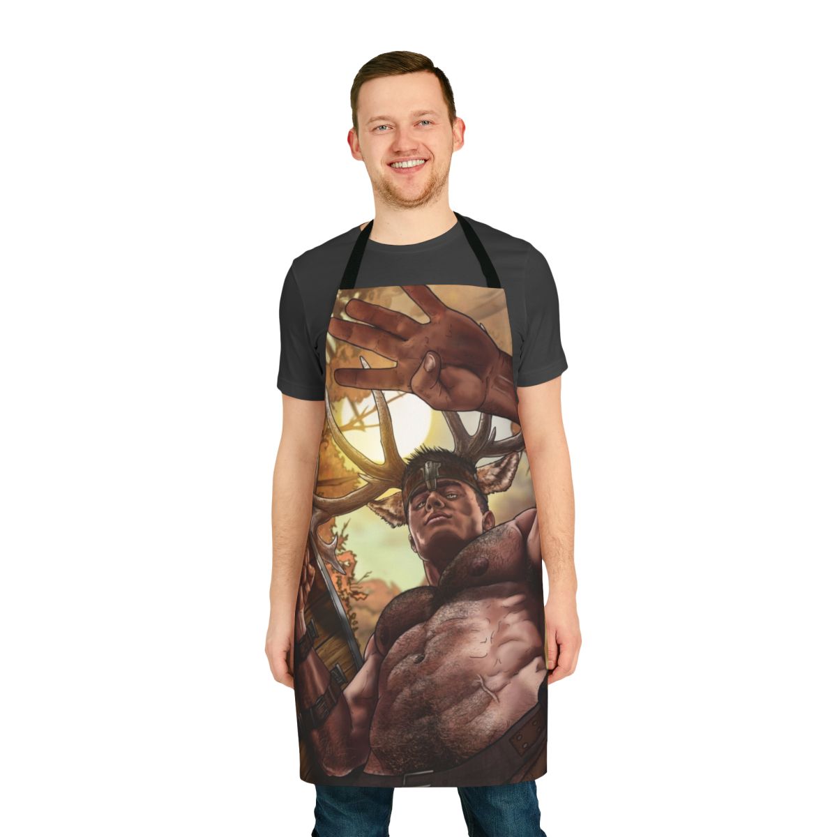 Artisanal Shaman-Inspired Apron with Occult and Pagan Motifs