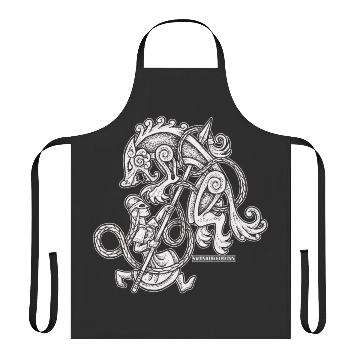 Shieldmaiden Huntress Apron featuring intricate knotwork and dotwork designs
