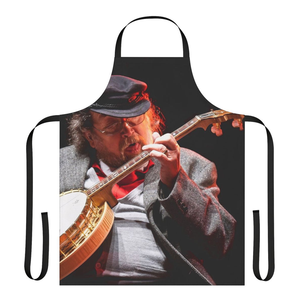 Handcrafted apron featuring a legendary Irish tenor banjo player design