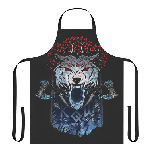 Handcrafted Winter Wolf Fantasy Apron