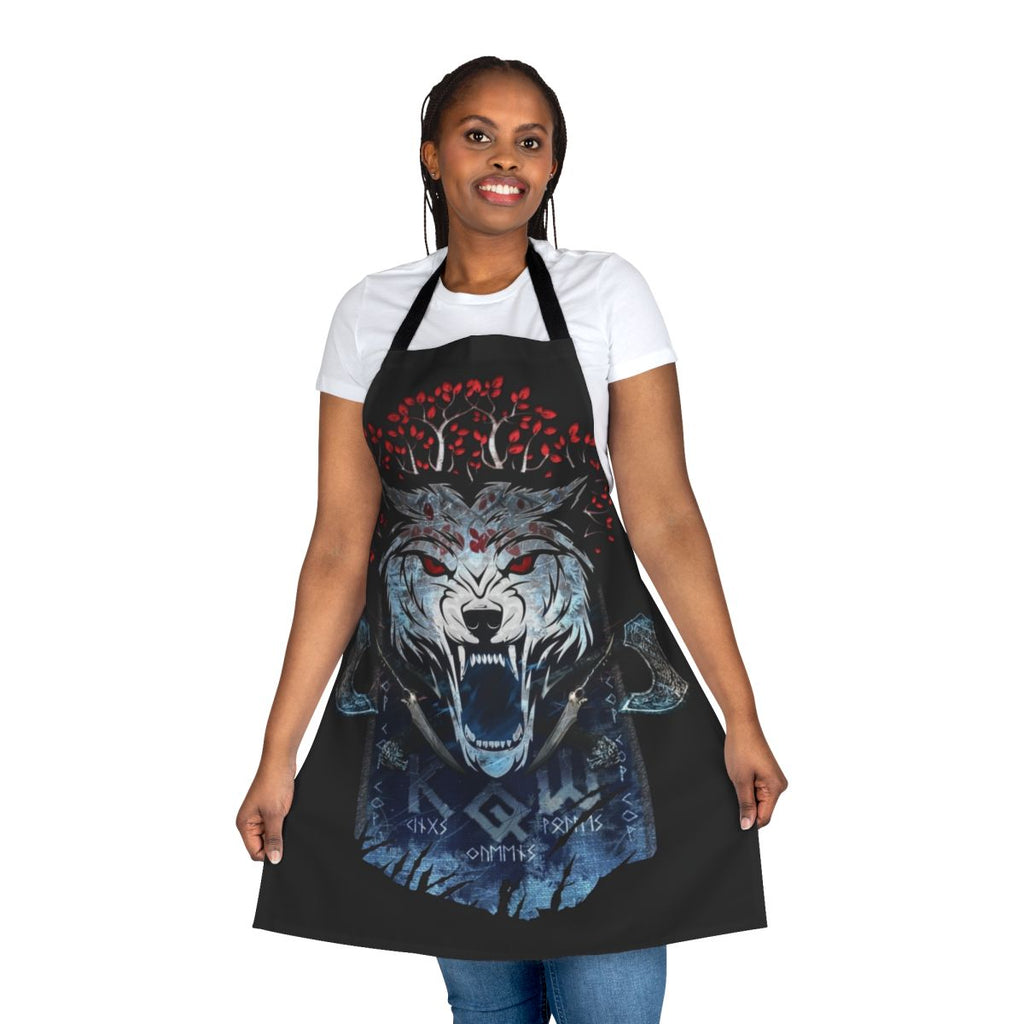 Handcrafted Winter Wolf Fantasy Apron