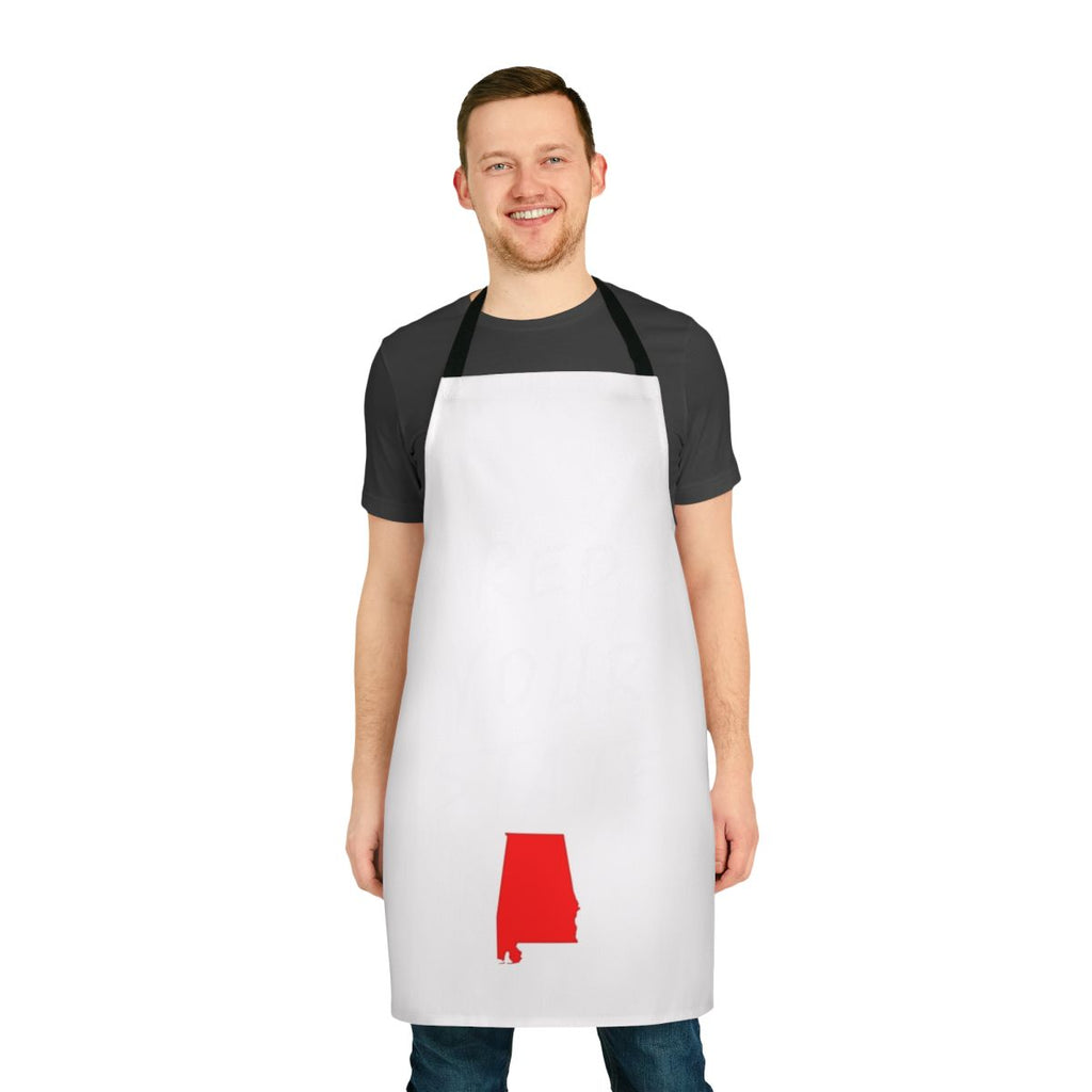 Handmade Alabama state pride apron for cooking, baking, and other kitchen activities