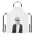 Handmade apron with stencil art design inspired by YouTube musician Jack Stauber
