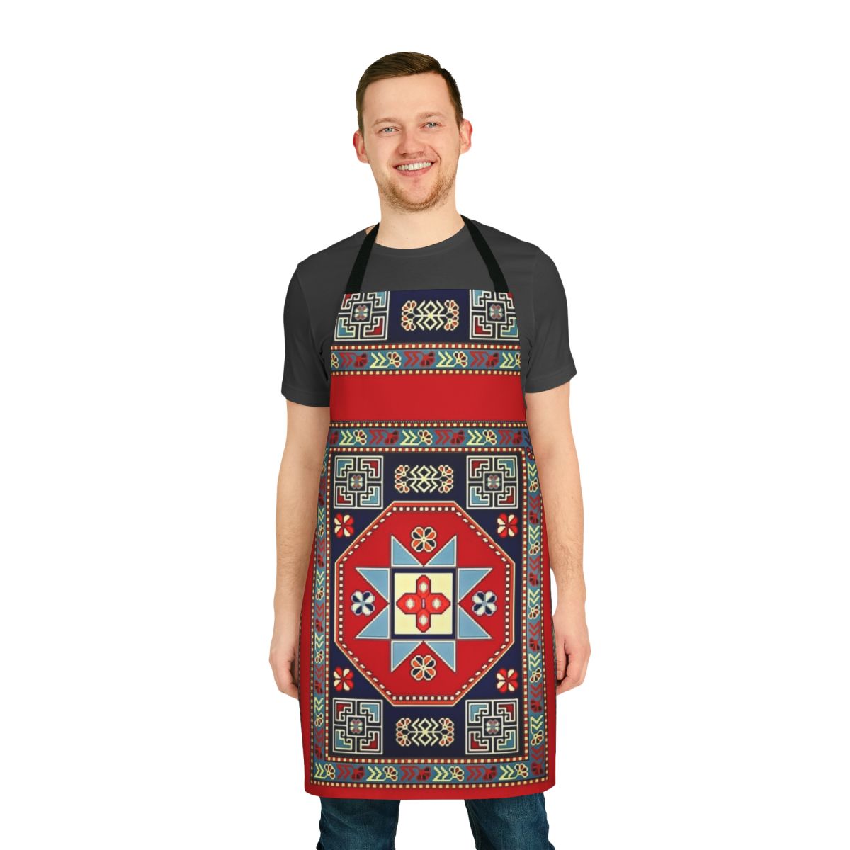 Vibrant handmade Armenian folk art apron with traditional patterns and designs