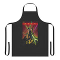 Handmade apron featuring the image of Ayla, the Navajo superhero monster slayer, jumping into battle.