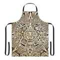 Handmade apron featuring an intricate Aztec calendar design