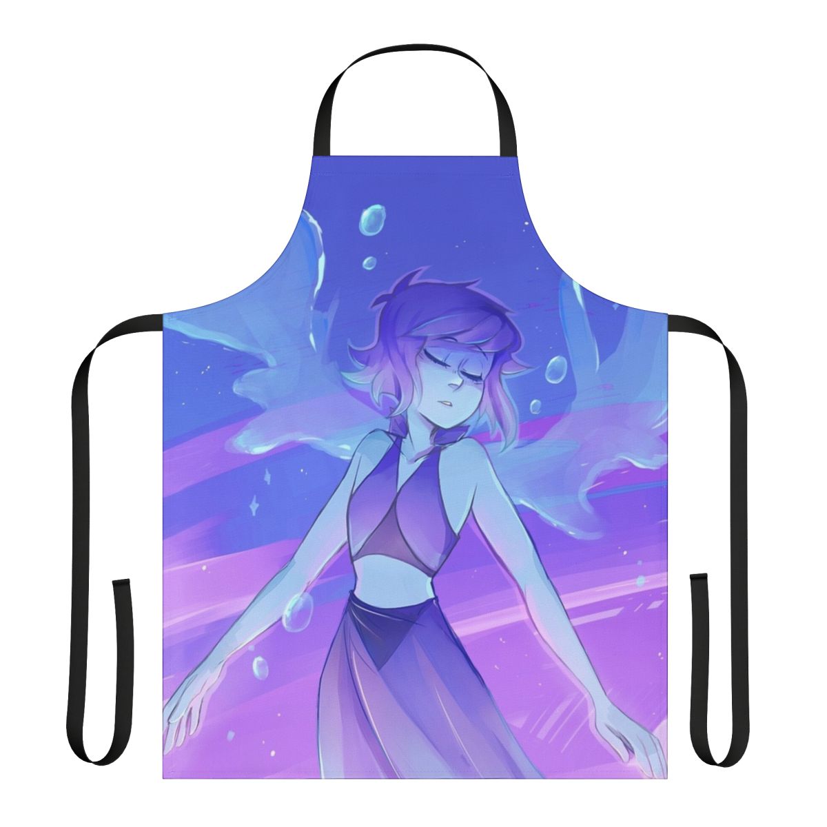 Handmade blue and purple apron with lapis lazuli design, inspired by the popular cartoon series Steven Universe
