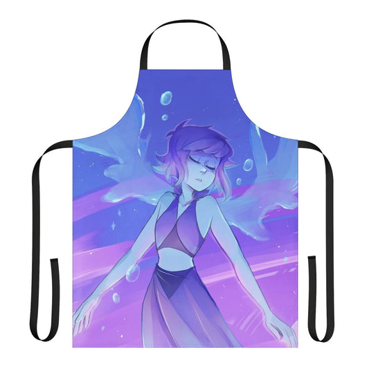 Handmade blue and purple apron with lapis lazuli design, inspired by the popular cartoon series Steven Universe