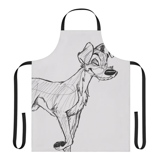 Handmade apron featuring a sketch design inspired by the Disney film Lady and the Tramp
