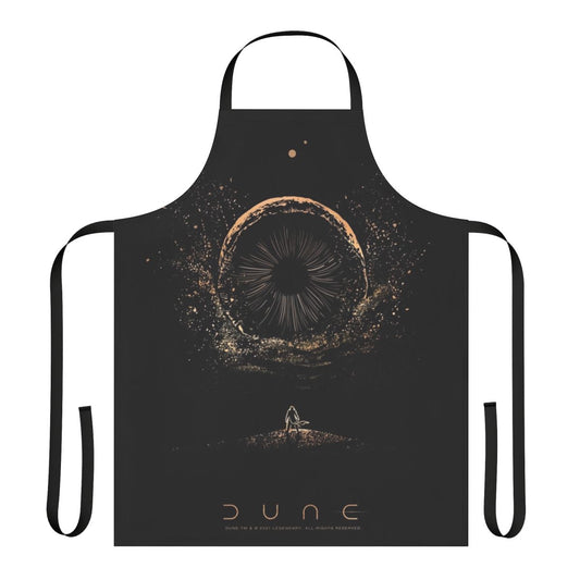 A handmade apron featuring the iconic sandworm from the Dune science fiction universe.