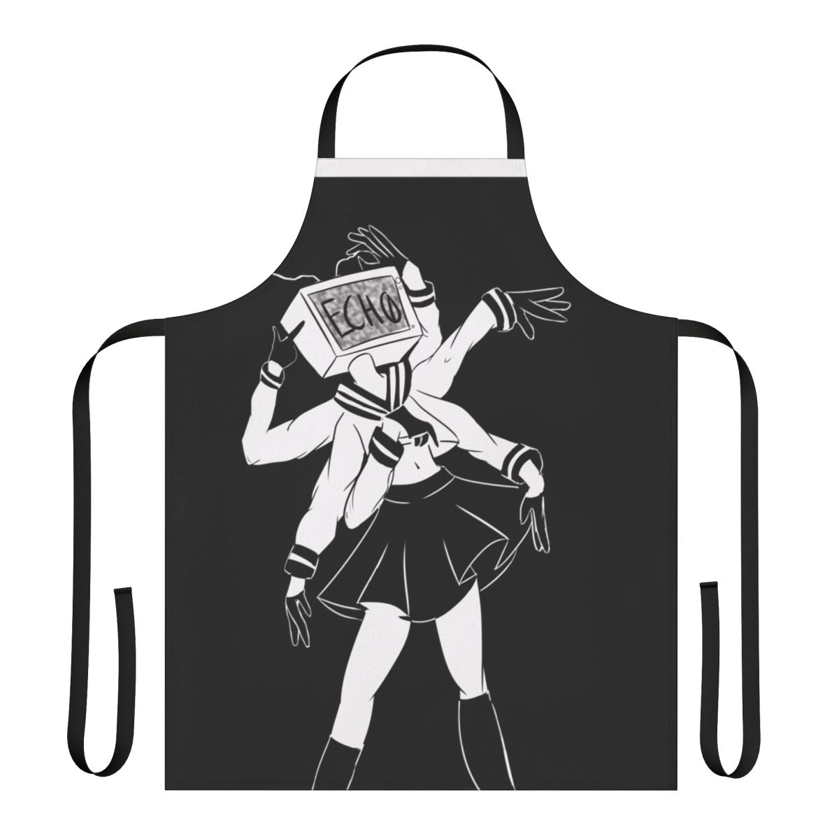 Handmade apron featuring the Vocaloid character Echo from the Gumi series