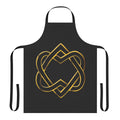 Handmade heart-themed apron with Celtic knot and vintage design