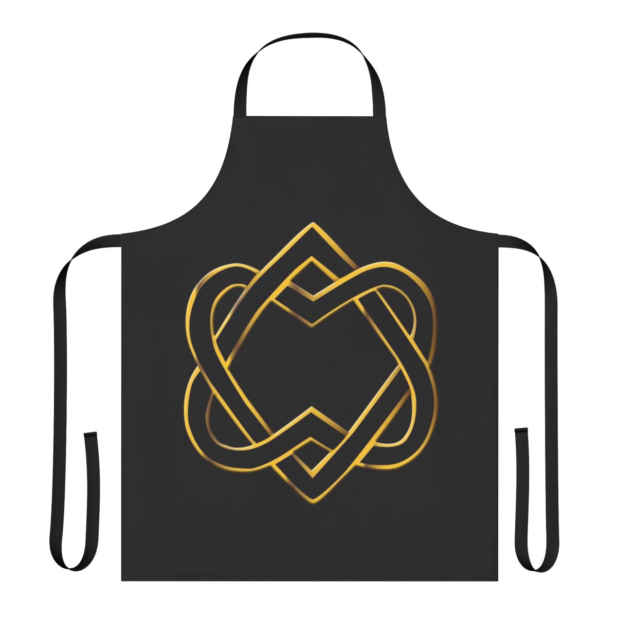 Handmade heart-themed apron with Celtic knot and vintage design