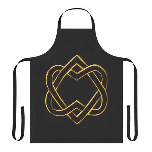 Handmade heart-themed apron with Celtic knot and vintage design
