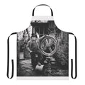 A high-quality, heritage-inspired apron featuring an industrial, steampunk-like design.