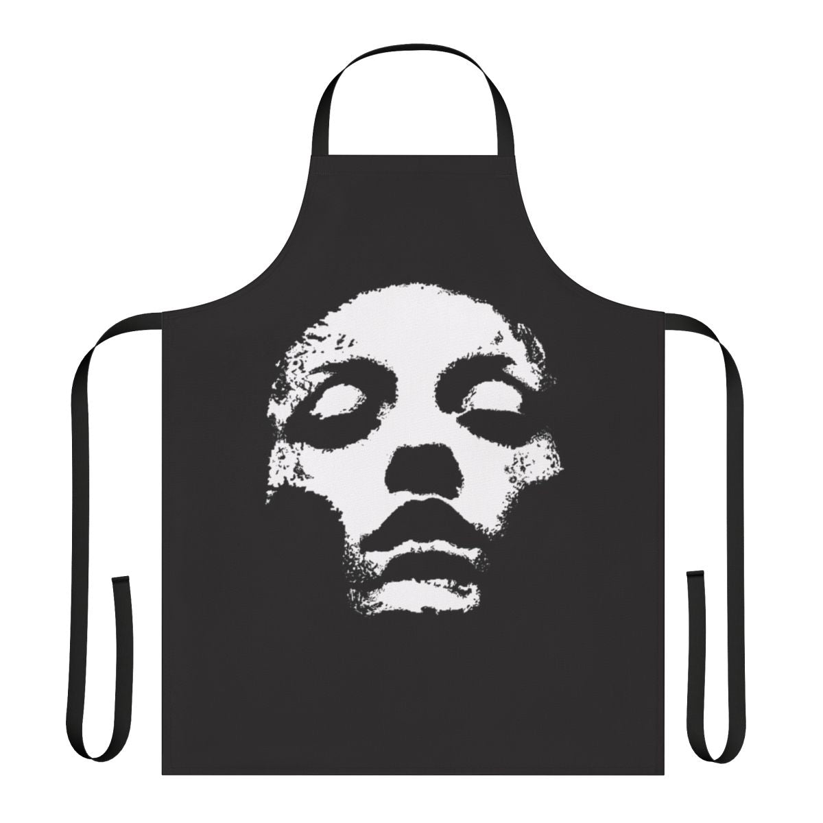 Handmade black apron featuring a Jane Doe inspired design