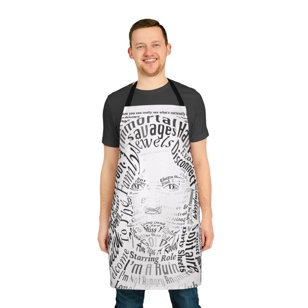 Handmade apron featuring a graphic design inspired by the music of Marina and the Diamonds.