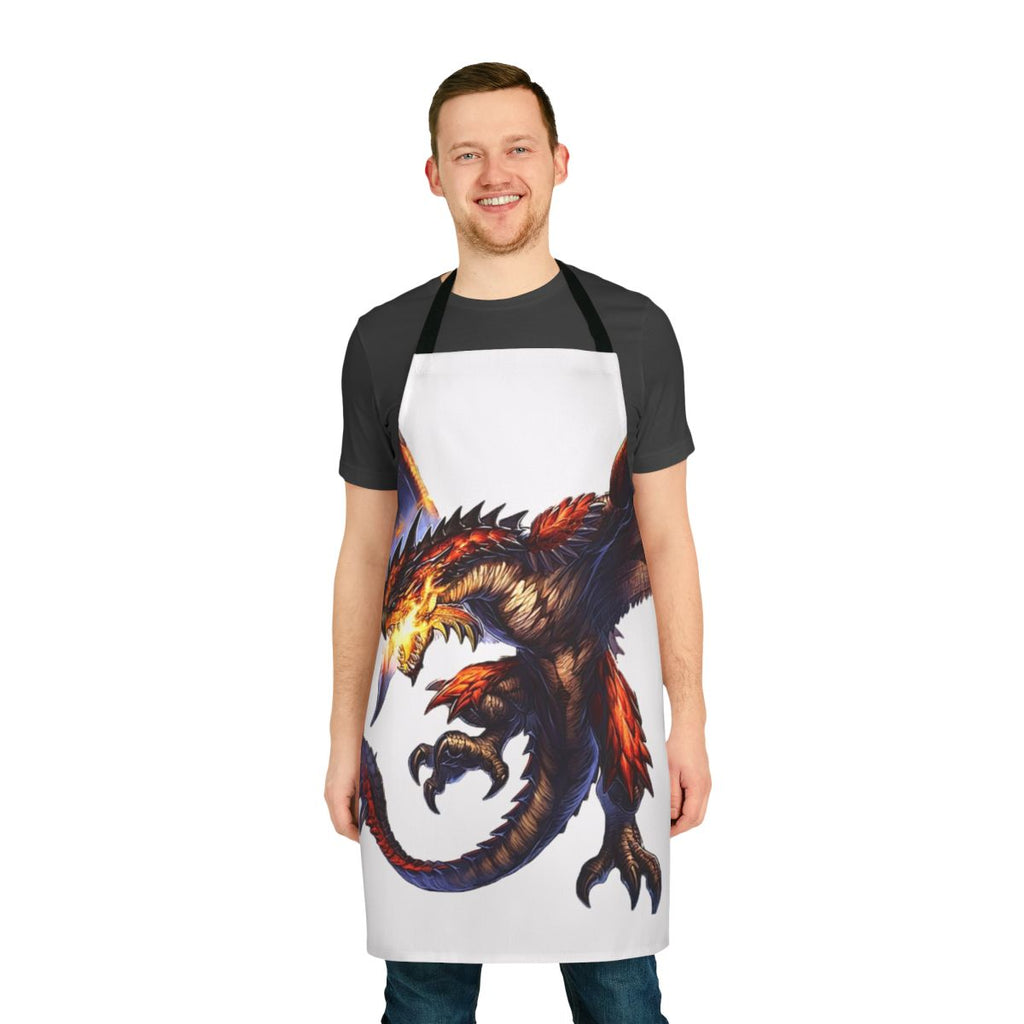 Handmade Monster Hunter themed apron featuring the iconic Rathalos monster