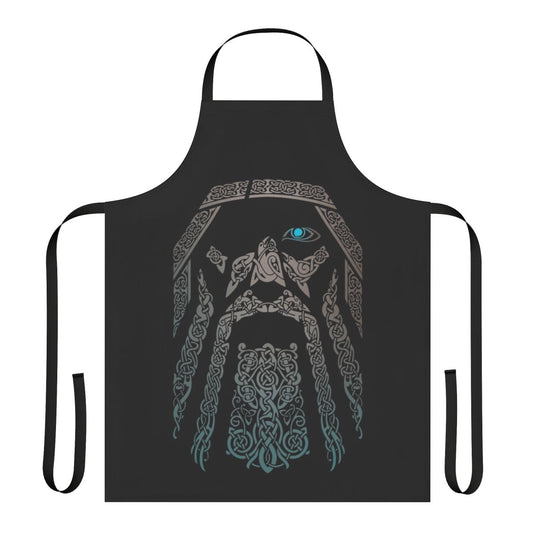 Handmade Odin-inspired apron with tribal, mystical, and Scandinavian design elements