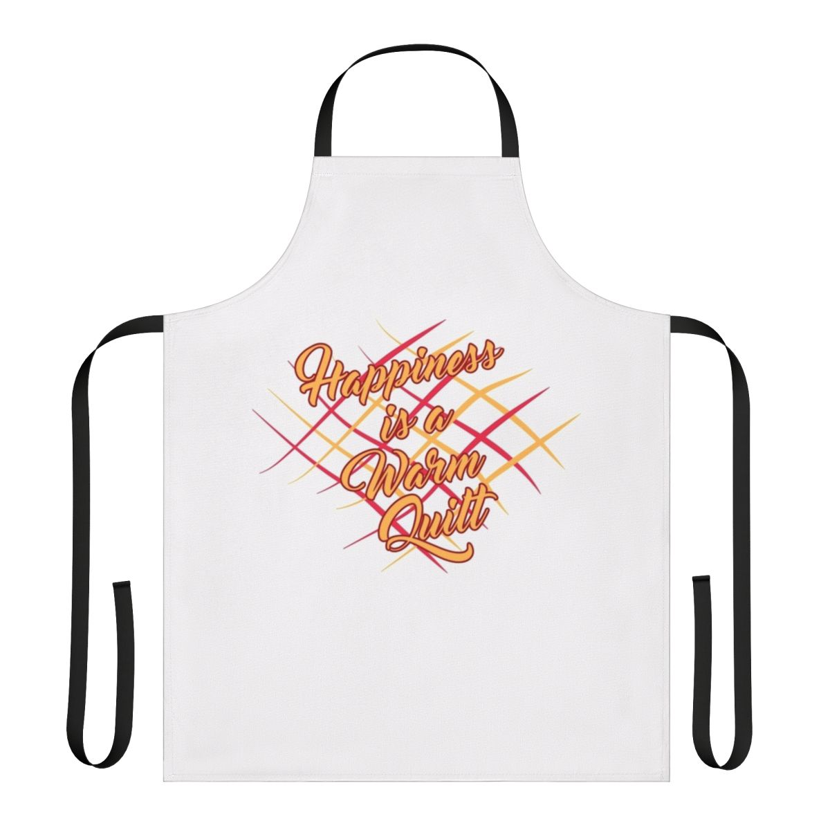 A colorful quilted apron with pockets, perfect for quilting, sewing, and other crafting activities.