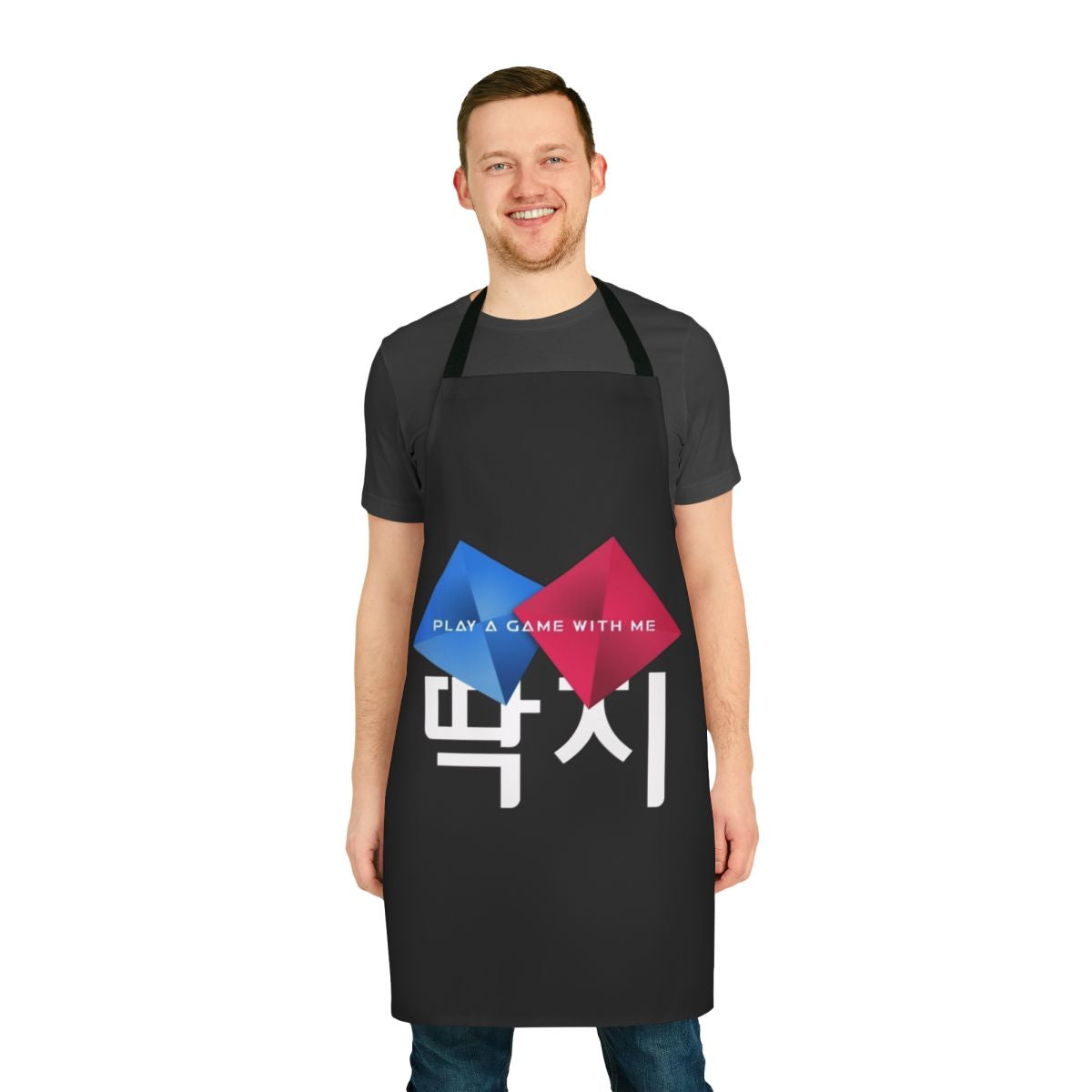 Handmade apron featuring the Ddakji game from the popular Netflix series Squid Game