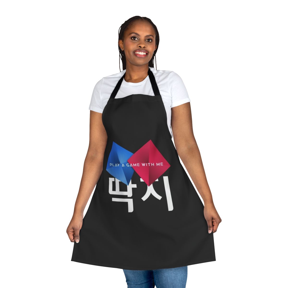 Handmade apron featuring the Ddakji game from the popular Netflix series Squid Game