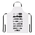 Handmade apron with a minimalist Star Wars-inspired design in black and white.