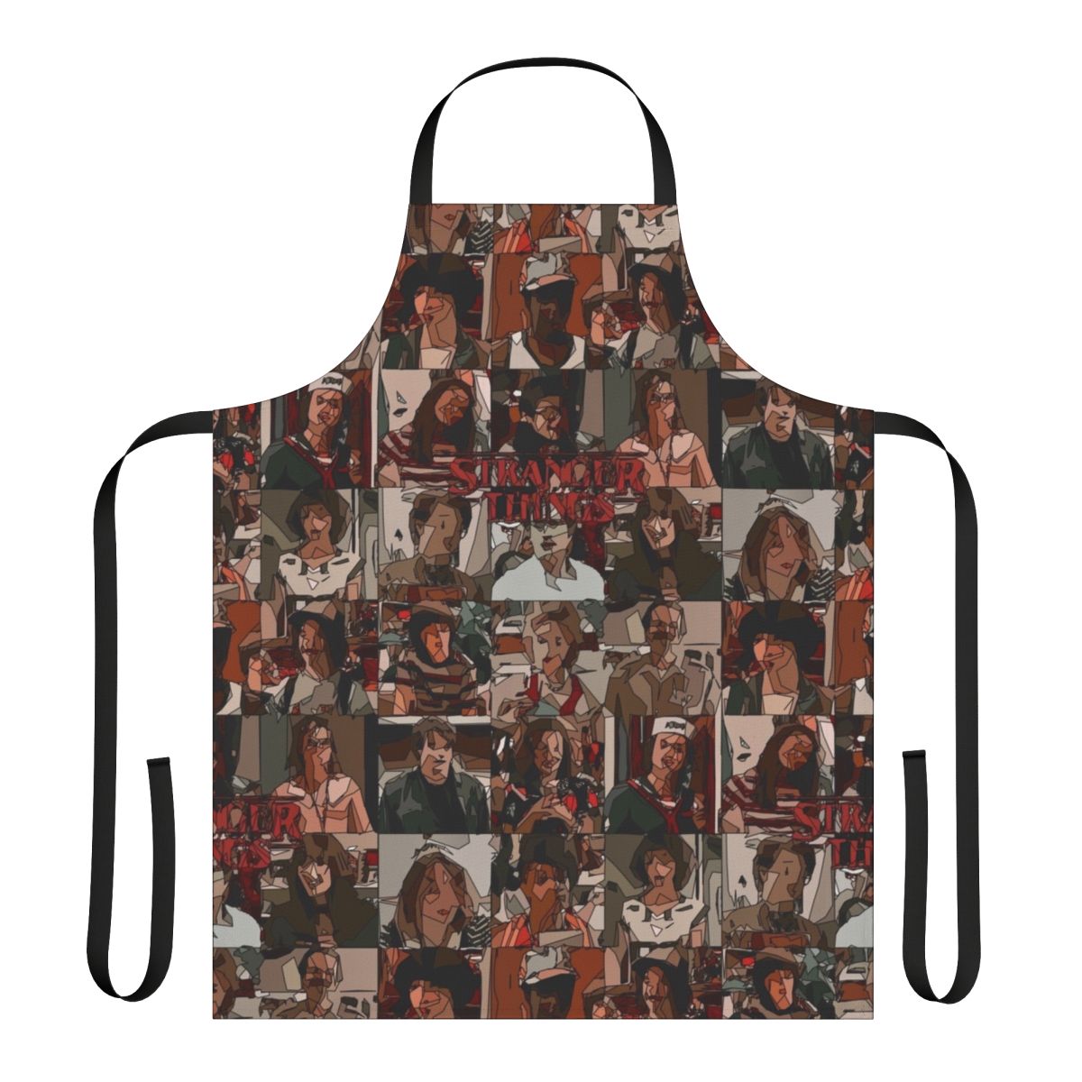 Handmade apron featuring Stranger Things characters and imagery