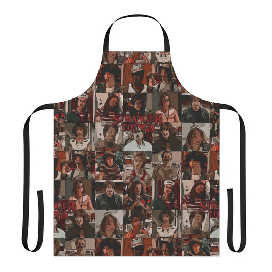 Handmade apron featuring Stranger Things characters and imagery