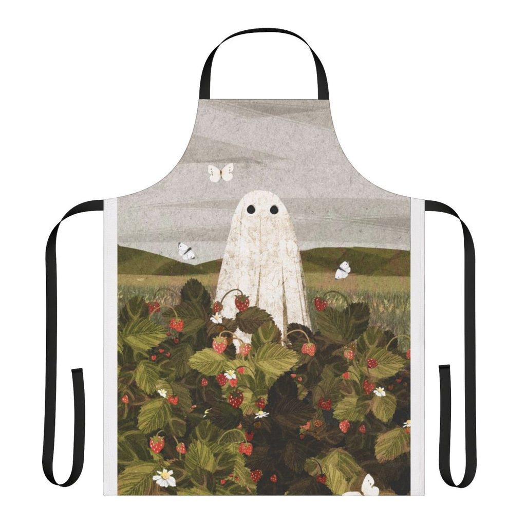 Handmade Strawberry Fields apron with vintage floral design