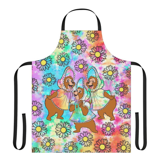 Handmade tie dye sun bonnets apron for country style