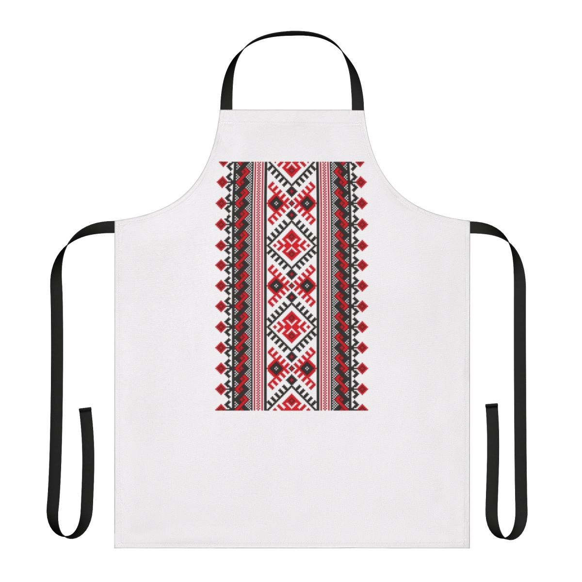 Handmade Ukrainian embroidered apron featuring traditional vyshyvanka patterns and Slavic cultural designs