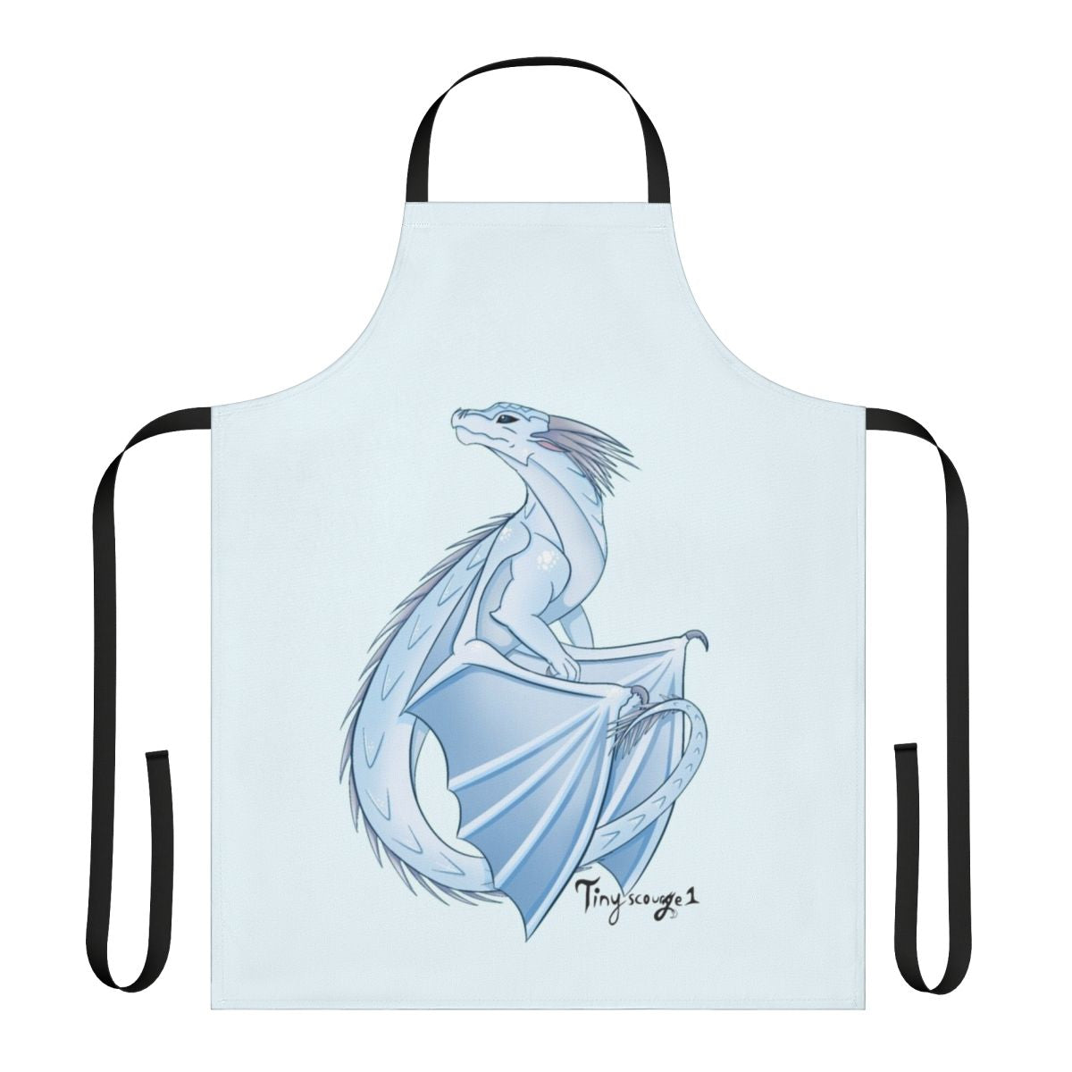 Handmade winter-themed icewing apron with wings of fire inspired design