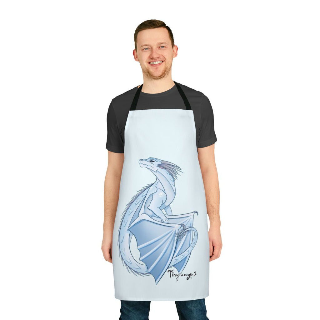 Handmade winter-themed icewing apron with wings of fire inspired design
