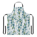 A beautiful blue floral apron with a watercolor-style branch design