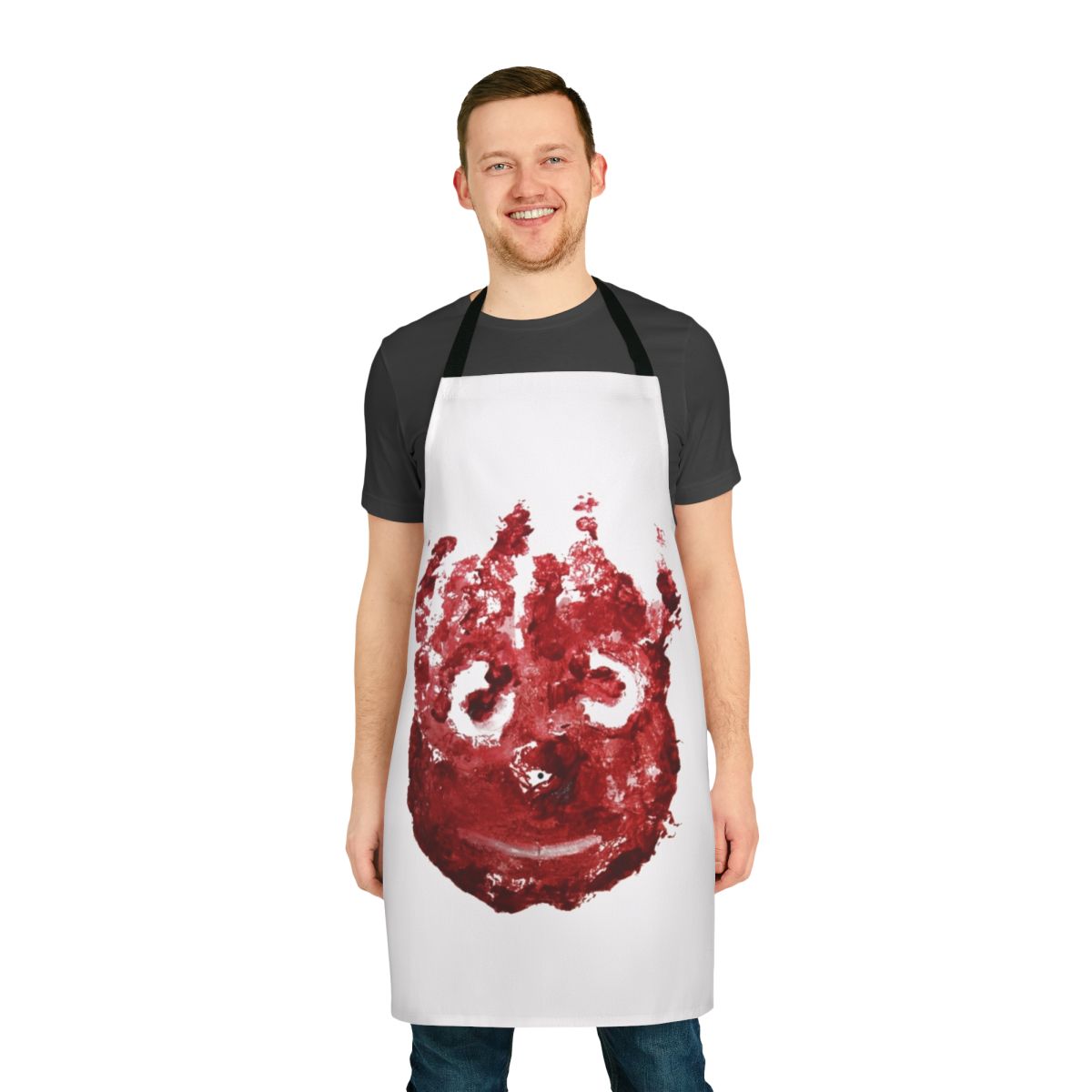 Handpainted Wilson volleyball-themed apron, a nod to the Castaway movie starring Tom Hanks