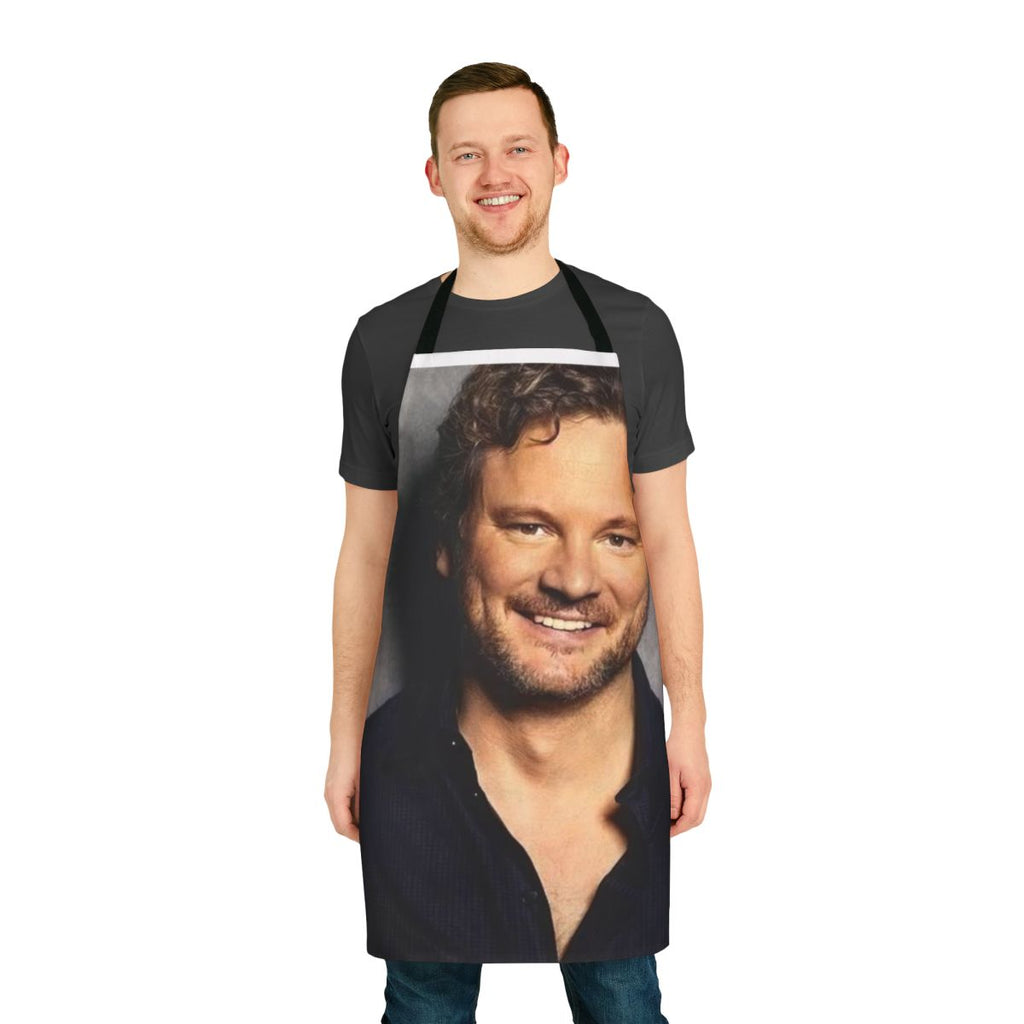 Stylish apron featuring a portrait of the handsome British actor Colin Firth