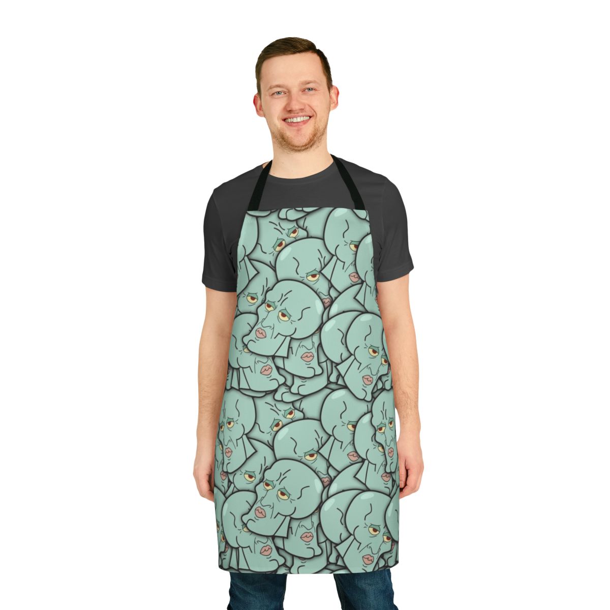 Handsome man apron featuring Spongebob Squarepants inspired design