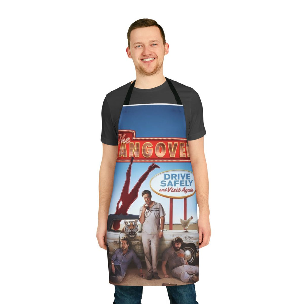 Hangover-themed apron featuring characters from the popular comedy film