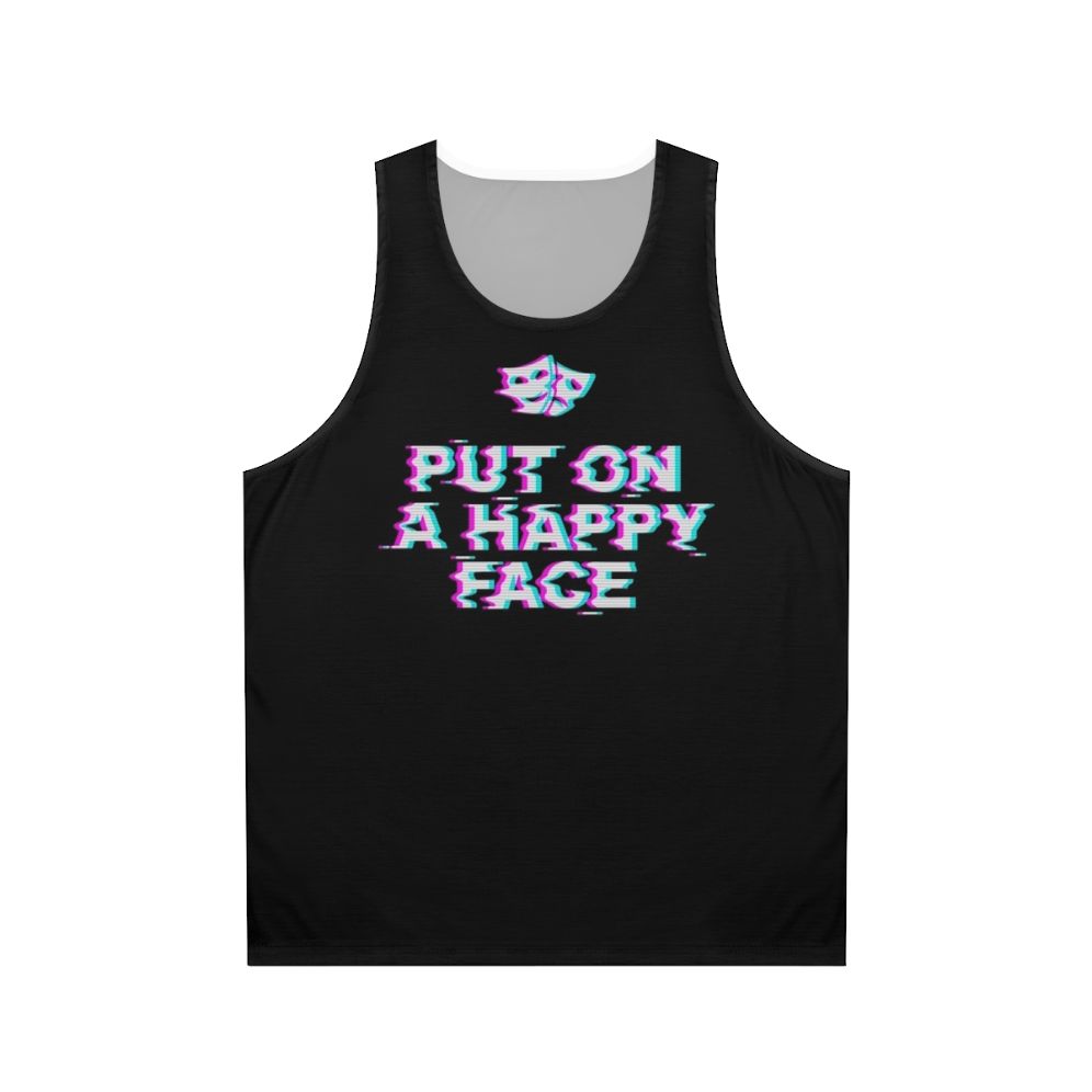 Retro pop art happy face joker unisex tank top