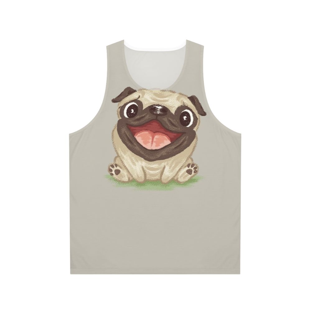 Happy Pug Unisex Tank Top