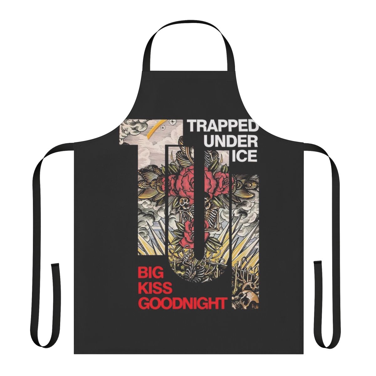 Tui-inspired hardcore apron with colorful big kiss flowers design