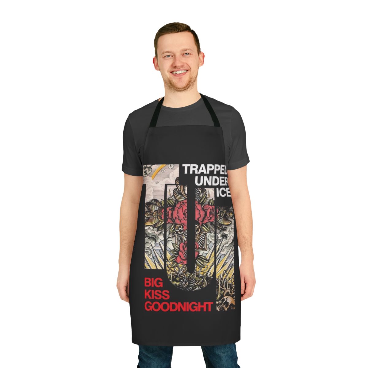 Tui-inspired hardcore apron with colorful big kiss flowers design
