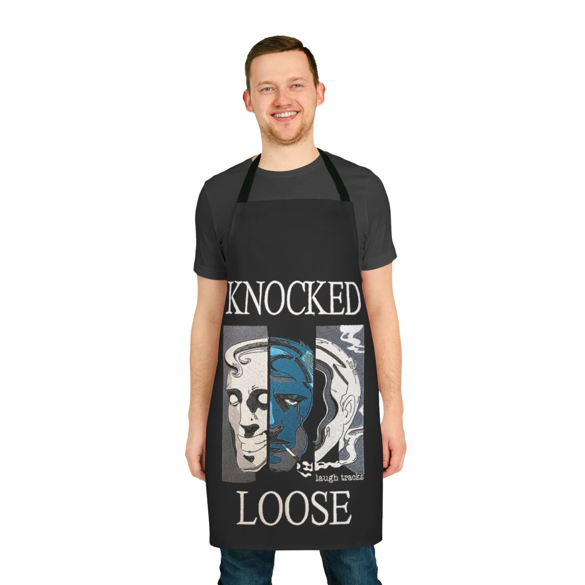 Hardcore punk band-inspired apron featuring the Knocked Loose logo