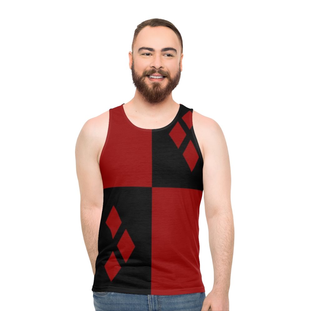 Harley-Davidson unisex tank top with clown design and diamond pattern