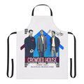 Crowded House inspired apron featuring nature-inspired artwork and musical elements