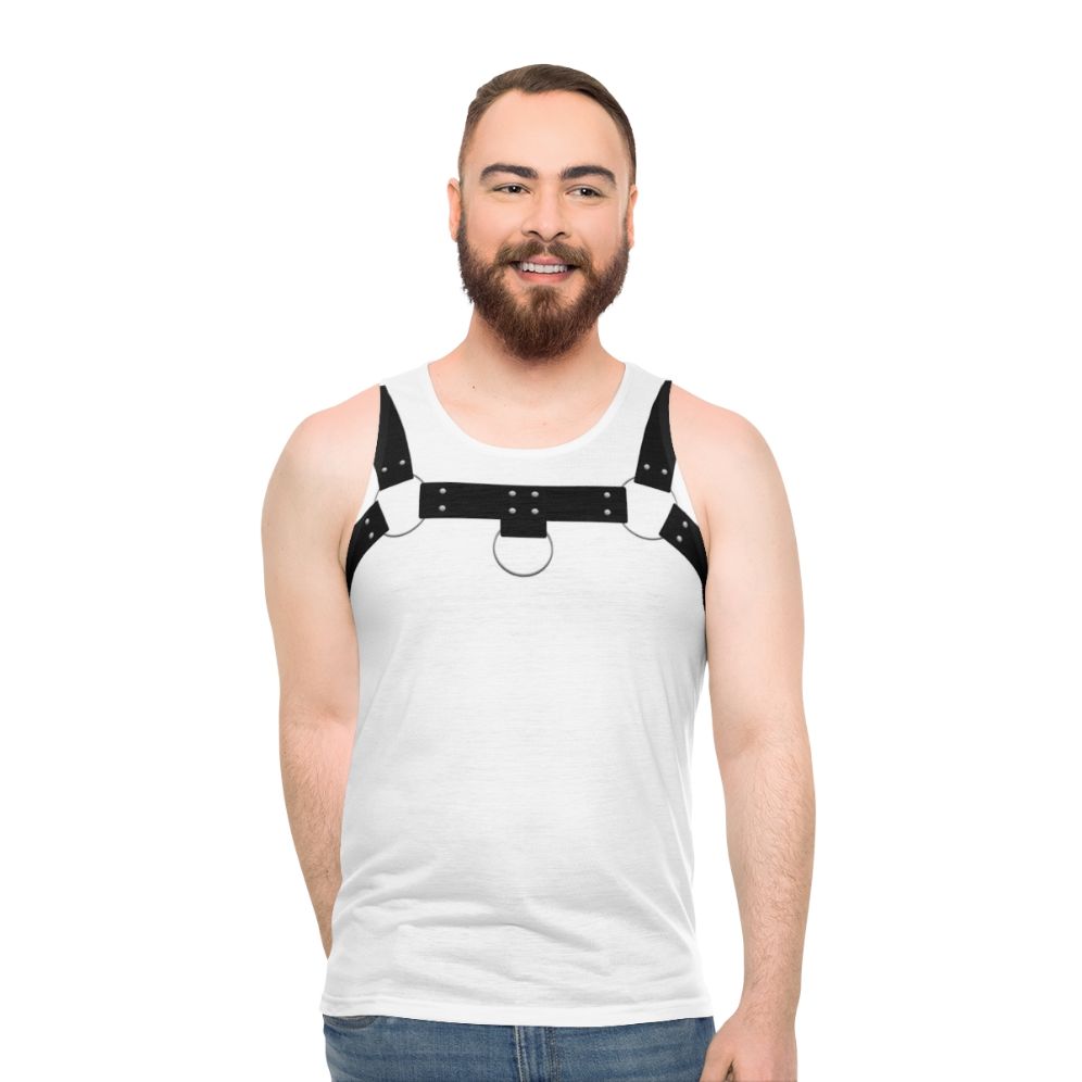Unisex tank top with a powerful harness design