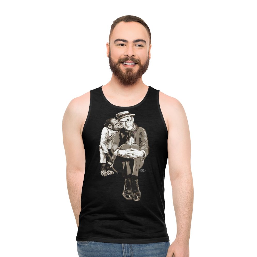 Harold Lloyd vintage illustration unisex tank top