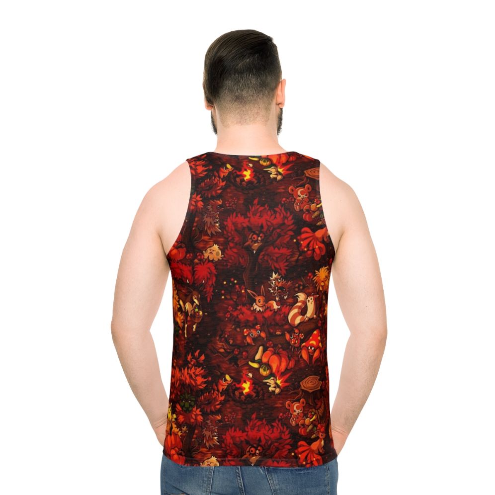 Harvest Haven unisex tank top in fall foliage design