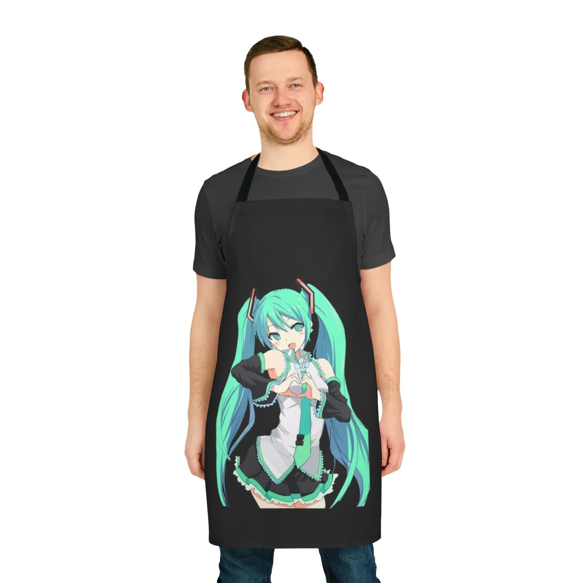 Anime-inspired apron featuring the popular vocaloid character Hatsune Miku